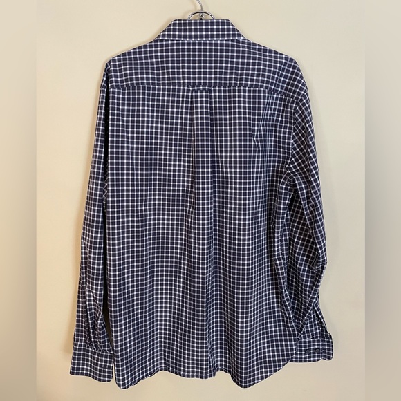 NWOT Jos. A Bank 1905 Navy Stretch Tailored Fit Checkered Button Down Large - Picture 4 of 7